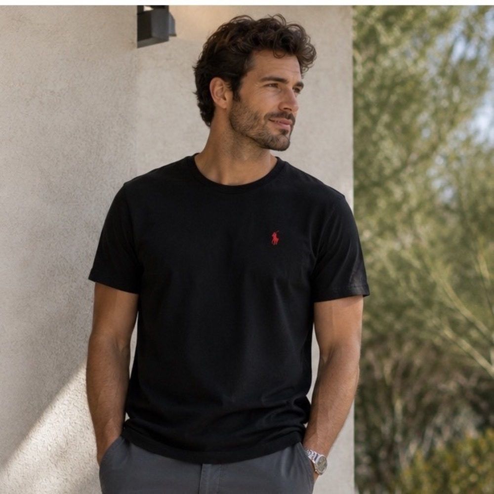 Polo‎ by Ralph Lauren Black and Red Short Sleeve Tee
